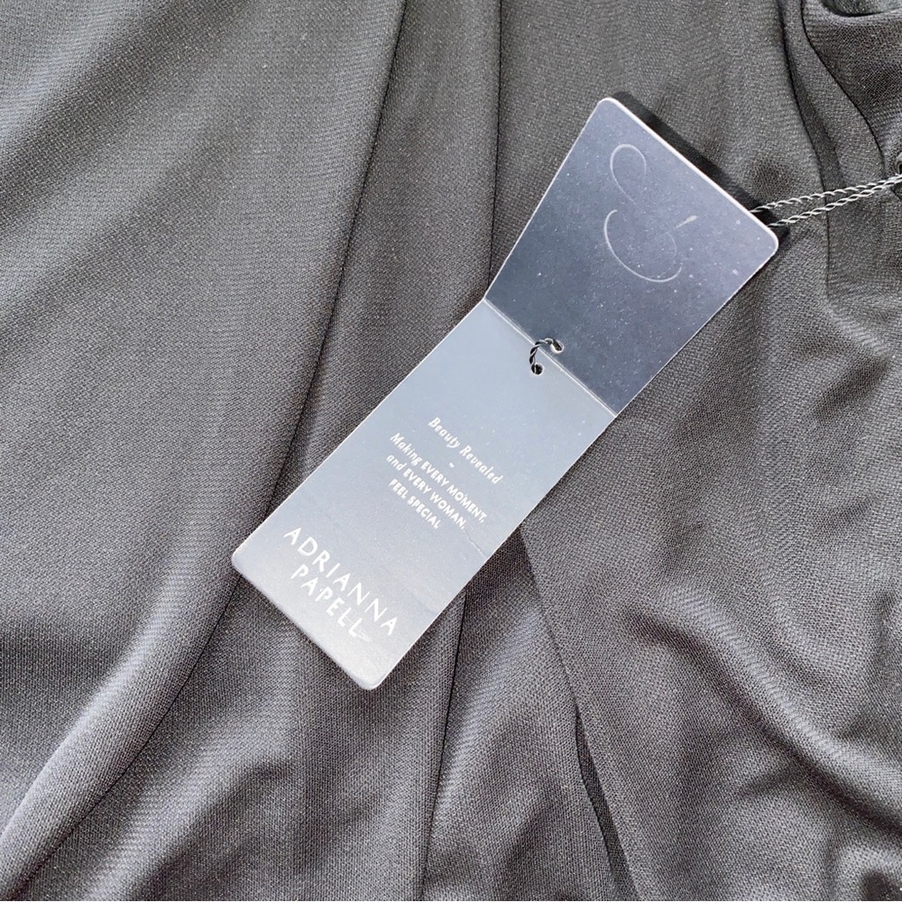 NWT Adrianna Papell Black Tank Dress With Faux Leather Upper Panel - Picture 4 of 5